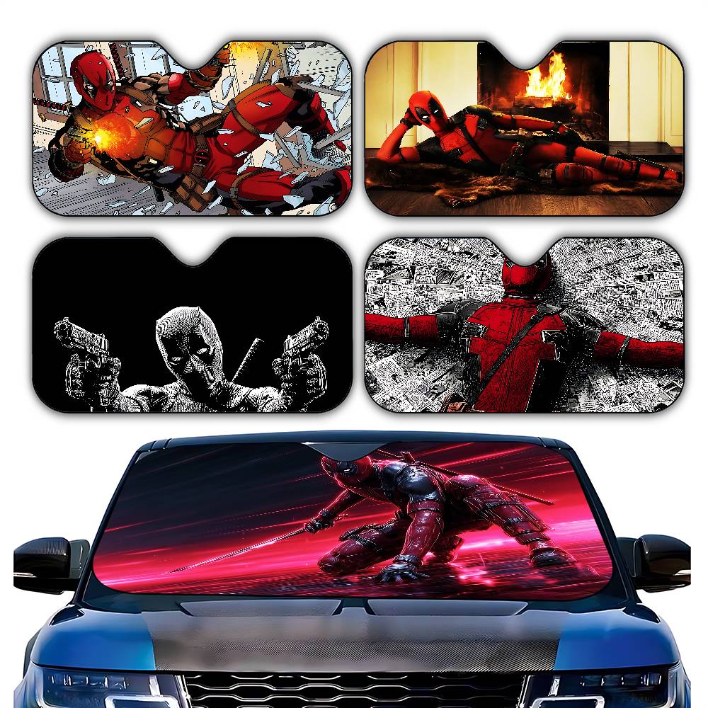 Windshield Sun Shade - Cute-D-deadpool-S Stylish And Trendy Windshield Sunshade,