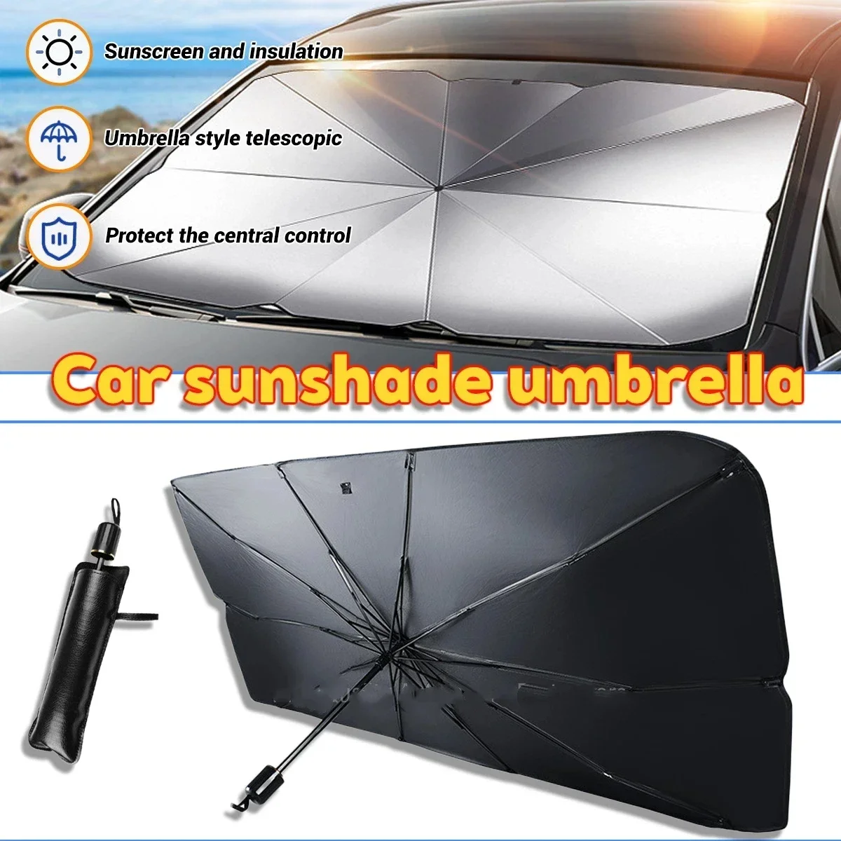 Car Umbrella Sunshade Windshie - огляд і ціна Windshield Sun Shade